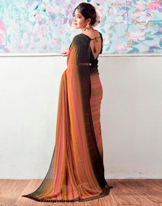 Multicoloured Georgette Printed Saree
