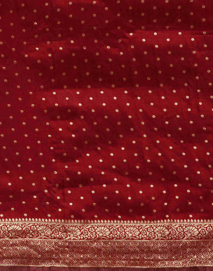 Maroon Silk Woven Banarasi Saree