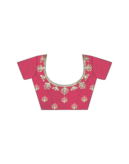 Rose Pink Silk Sequence Embroidery Saree