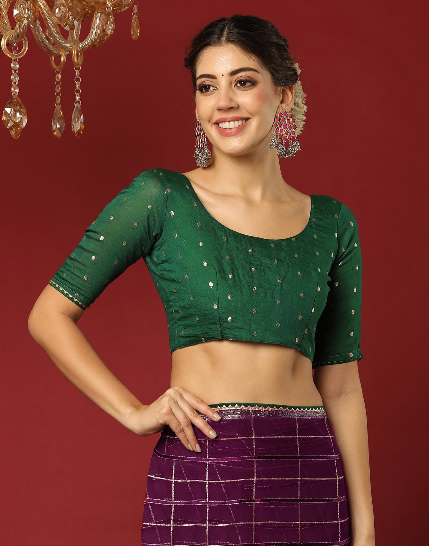 Dark Purple Georgette Woven Zari Stripe Saree