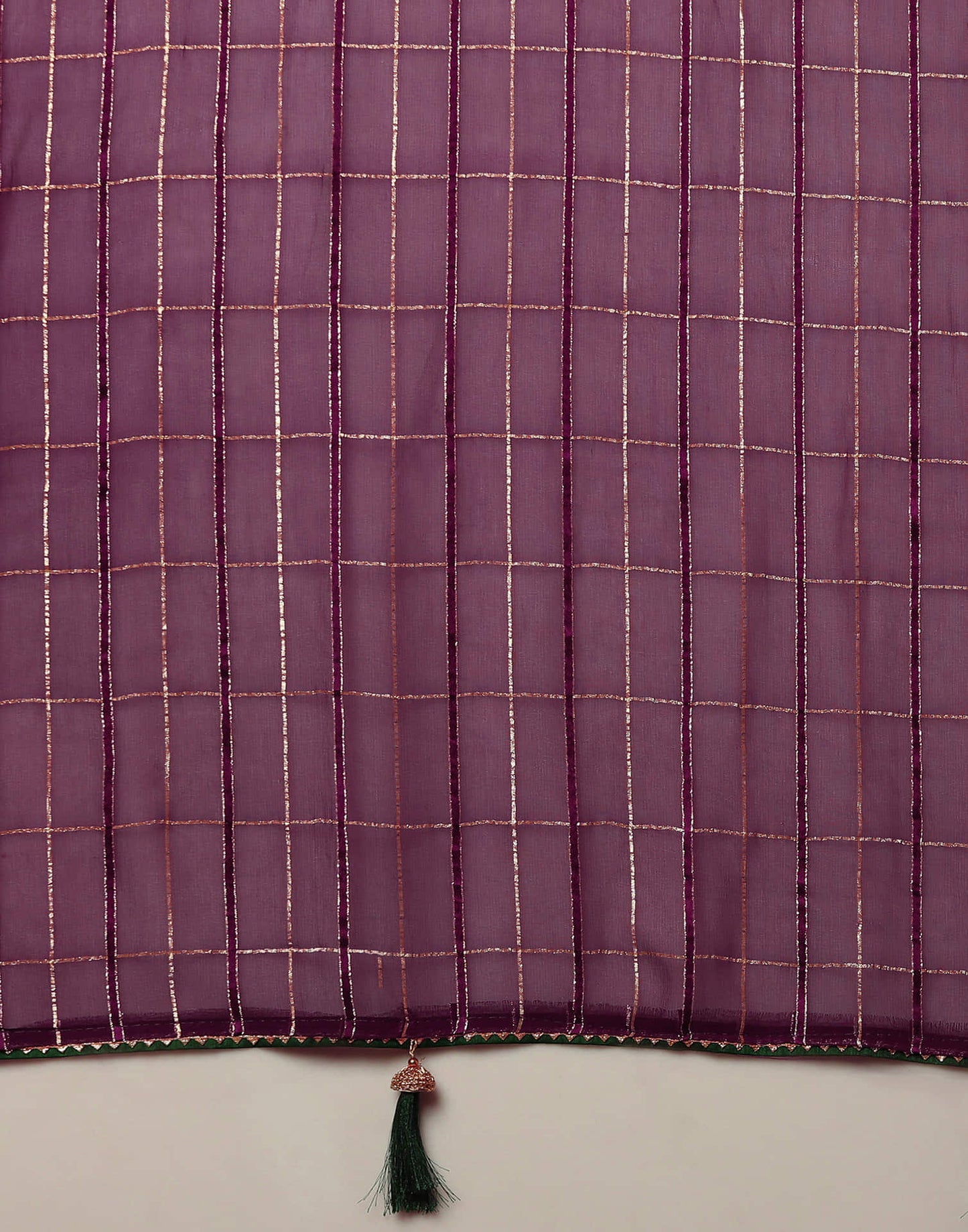 Dark Purple Georgette Woven Zari Stripe Saree