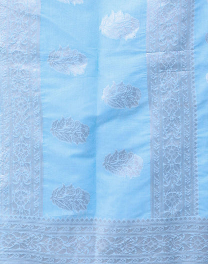 Light Blue Chanderi Woven Saree