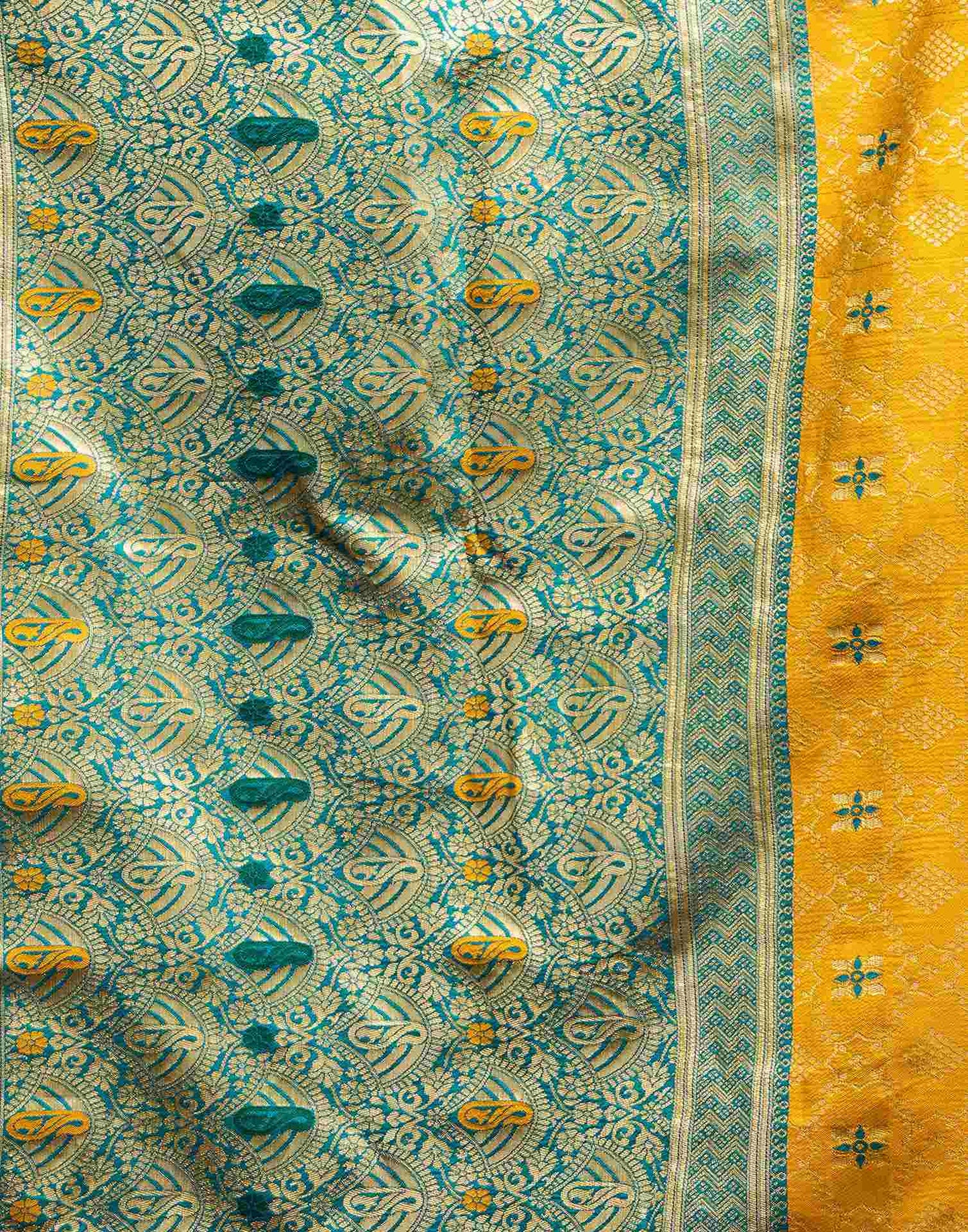 Shweta Tiwari Amber Yellow Banarasi Silk Saree