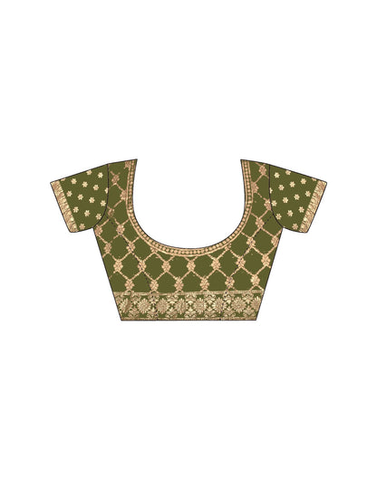 Green Chiffon Lace Saree