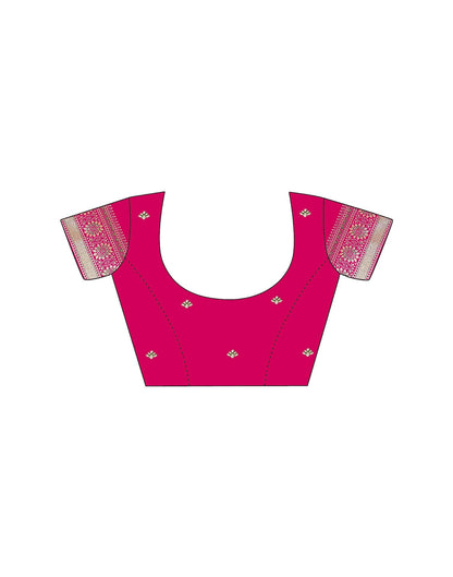 Rani Pink Silk Woven Saree