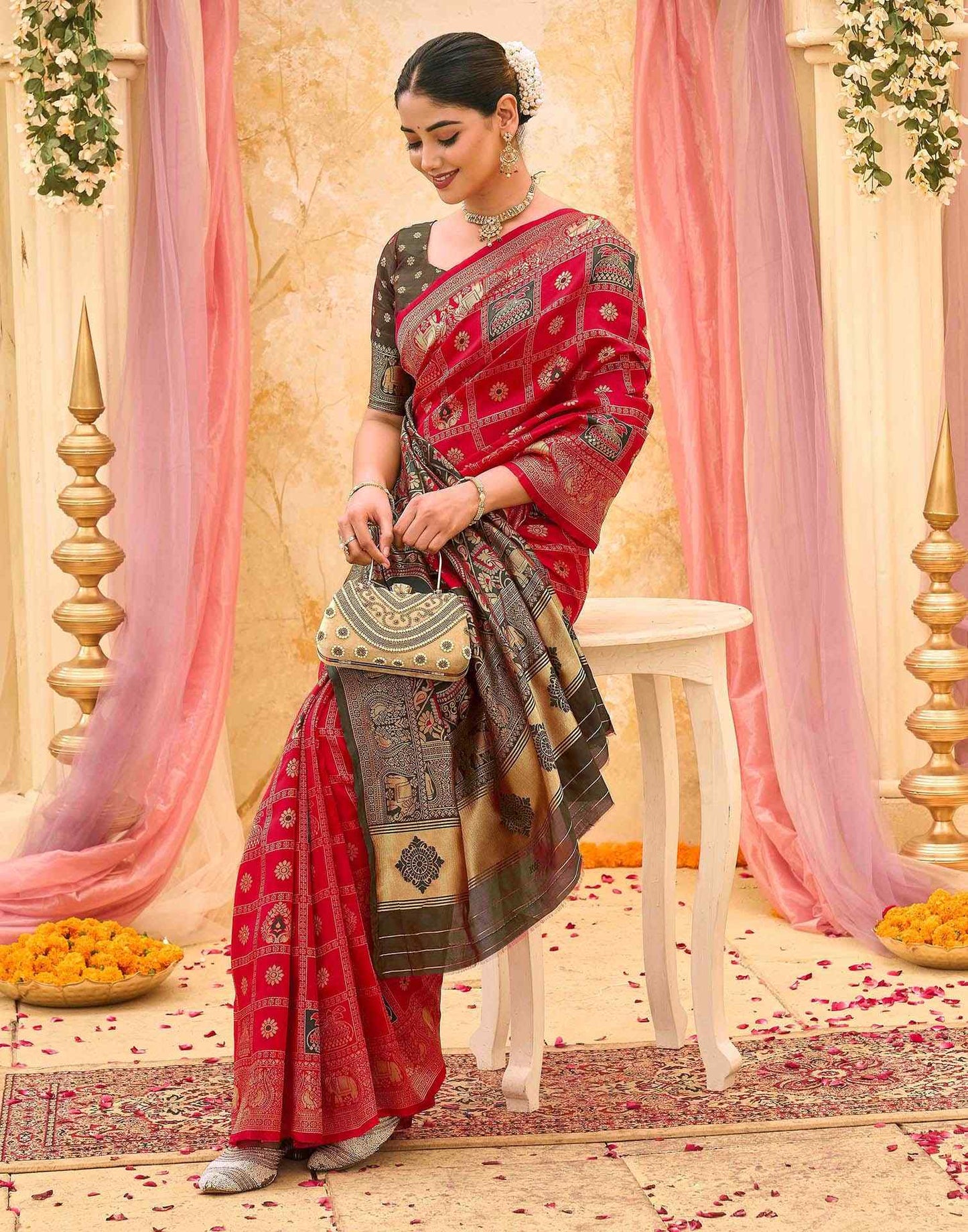 Red Silk Woven Patola Saree