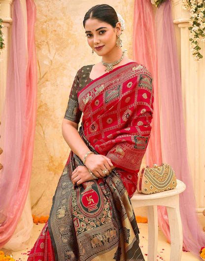 Red Silk Woven Patola Saree