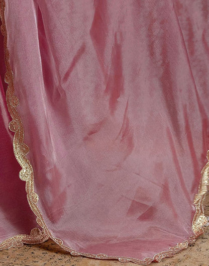 Baby Pink Shimmer Lace Saree