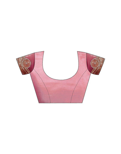 Baby Pink Shimmer Lace Saree