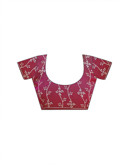 Wine Shimmer Chiffon Sequence Embroidery saree