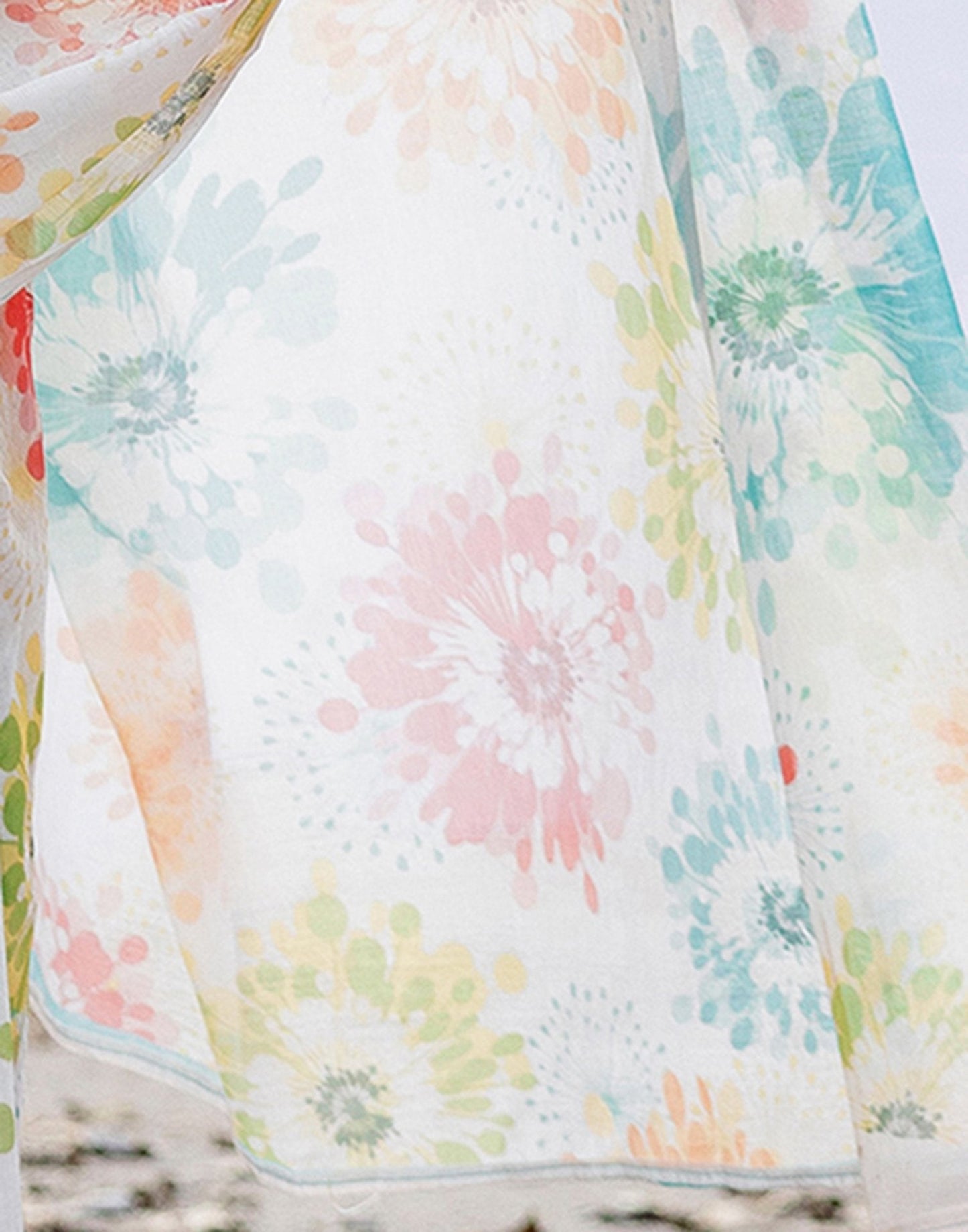 Off White Linen Printed Saree