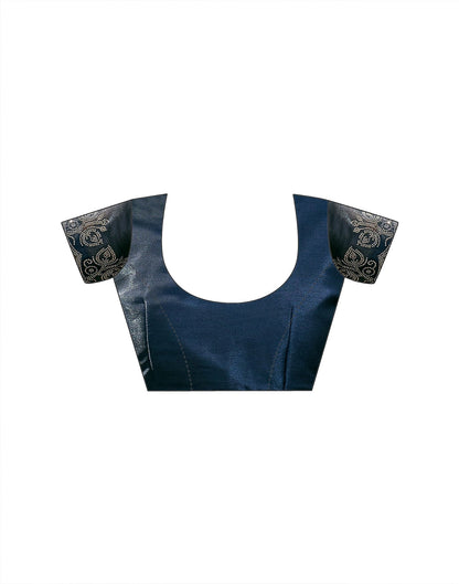 Navy Blue Shimmer Stone Work Embellished Saree