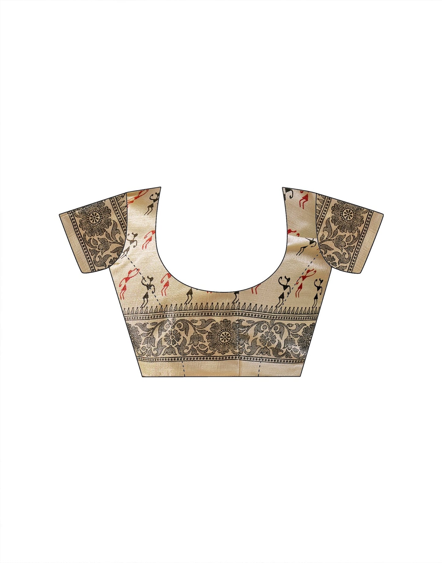 Beige Khadi Printed Saree