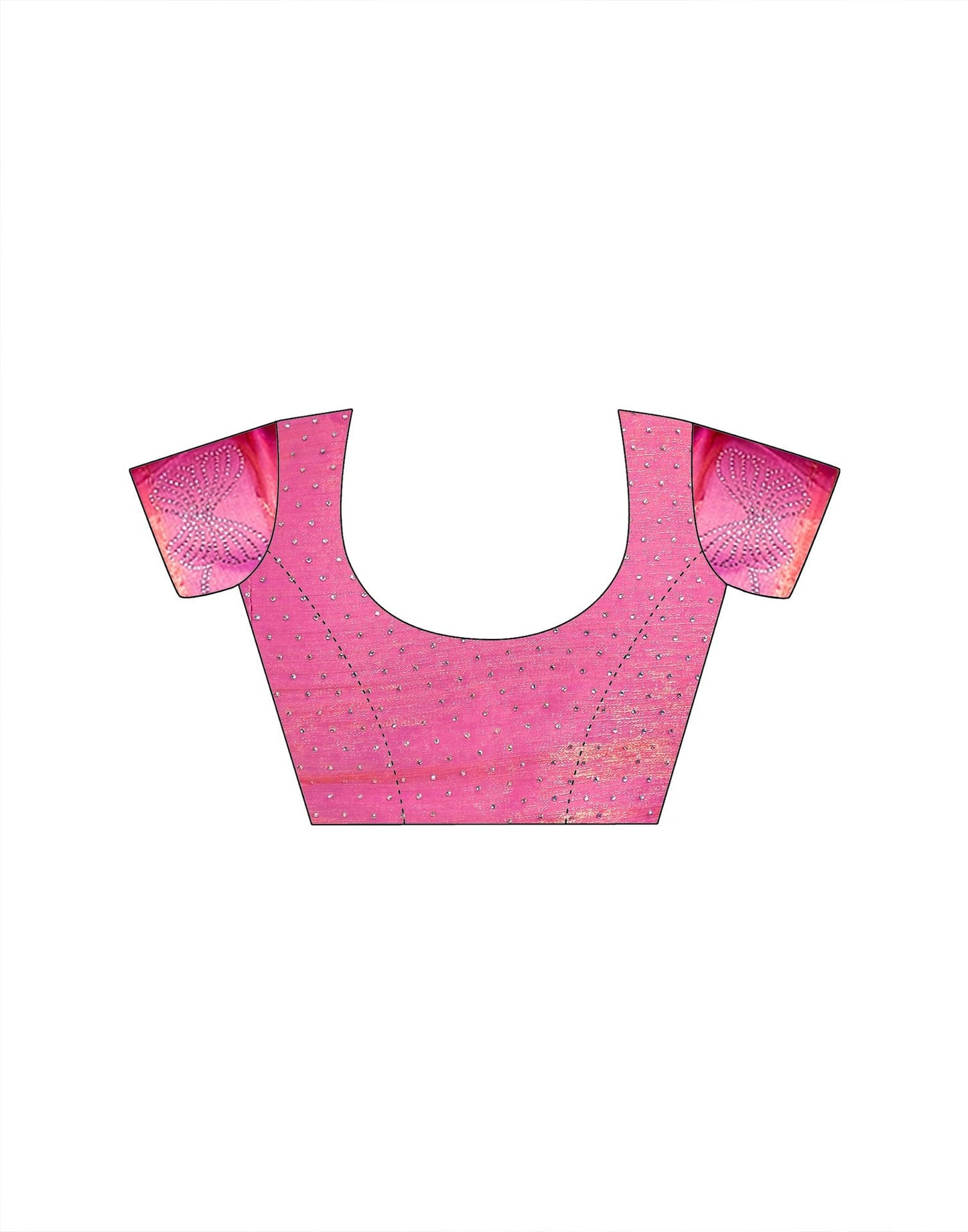 Pink Shimmer Stone Work Swarovski Saree