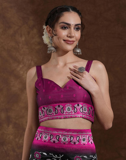 Black Silk Woven Banarasi Saree
