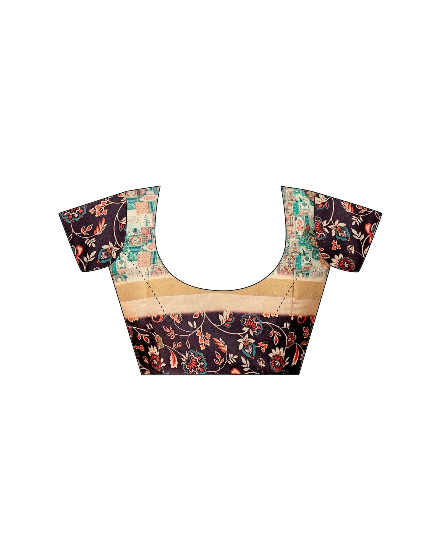 Multicoloured Silk Kalamkari Printed Saree