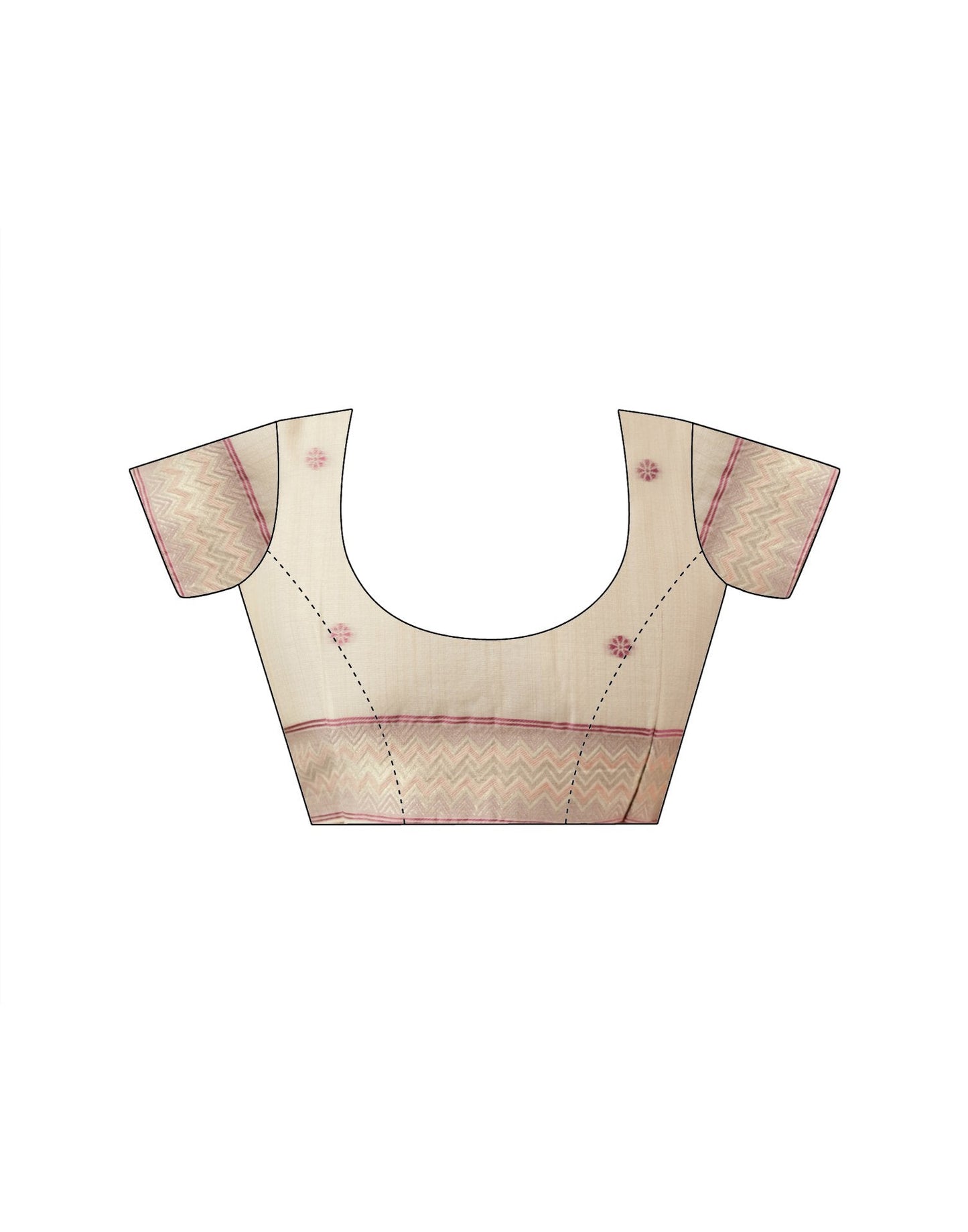 Beige Chanderi Cotton Woven Saree