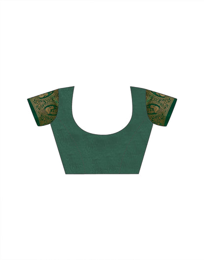 Rama Green Silk Woven Kanjivaram Saree